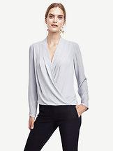Ann Taylor Silky Wrap Blouse