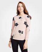 Ann Taylor Shimmer Floral Sweatshirt