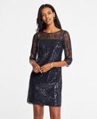 Ann Taylor Sequin Lace Shift Dress
