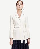 Ann Taylor Refined Tweed Tie Waist Jacket