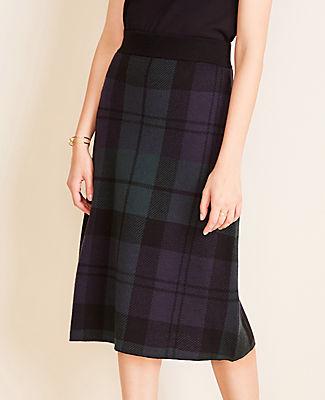Ann Taylor Blackwatch Plaid Sweater Skirt