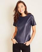 Ann Taylor Faux Leather Ponte Tee