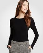 Ann Taylor Ribbed Ruffle Cuff Sweater