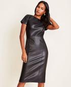 Ann Taylor Faux Leather Sheath Dress