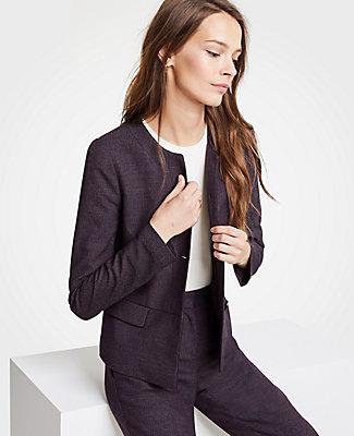 Ann Taylor Peplum Jacket In Birdseye