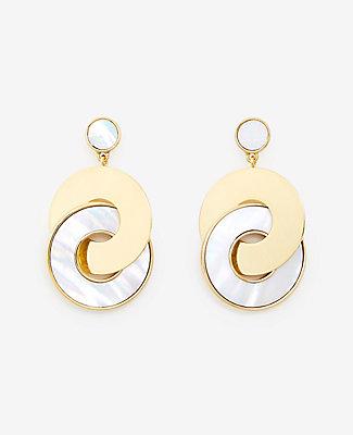 Ann Taylor Mother Of Pearl Disc Earrings