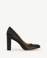 Ann Taylor Drea Block Heel Leather Pumps