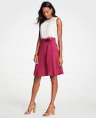 Ann Taylor Belted Flare Skirt