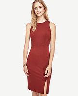 Ann Taylor Ponte Side Slit Sheath Dress