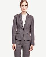 Ann Taylor Birdseye Tropical Wool One Button Jacket
