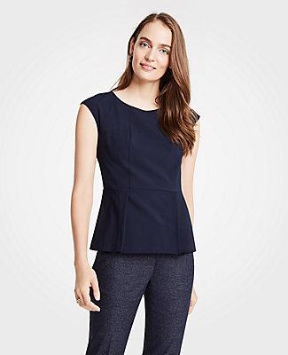 Ann Taylor Seasonless Stretch Peplum Top