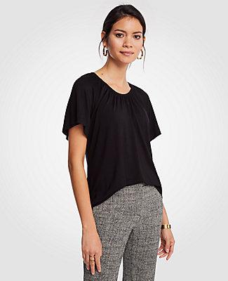 Ann Taylor Gathered Angel Sleeve Top
