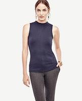 Ann Taylor Mock Neck Sleeveless Top