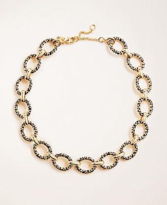 Ann Taylor Animal Print Statement Necklace