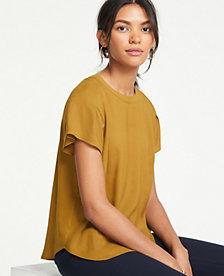 Ann Taylor Pleated Shoulder Tee