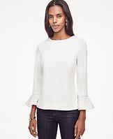 Ann Taylor Crepe Bell Sleeve Top