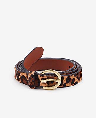 Ann Taylor Leopard Print Haircalf Trouser Belt
