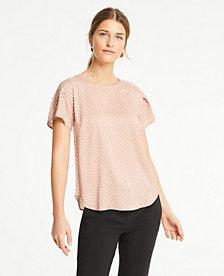 Ann Taylor Spade Pleated Shoulder Tee