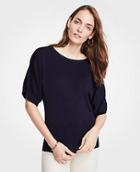 Ann Taylor Stitched Short Sleeve Sweater