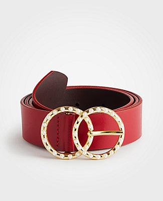 Ann Taylor Pearlized Circle Buckle Belt
