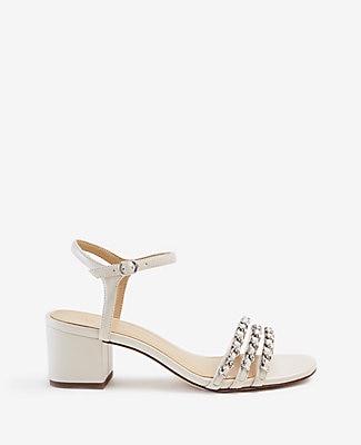 Ann Taylor Ferro Chain Leather Heeled Sandals