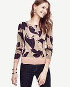 Ann Taylor Abstract Jacquard Extrafine Merino Wool Sweater