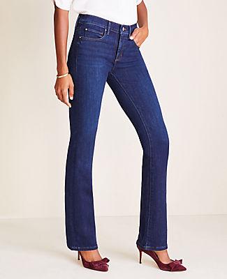 Ann Taylor Curvy Sculpting Pockets Boot Cut Jeans In Dark Stonewash
