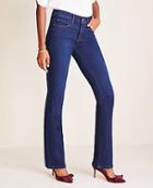 Ann Taylor Curvy Sculpting Pockets Boot Cut Jeans In Dark Stonewash