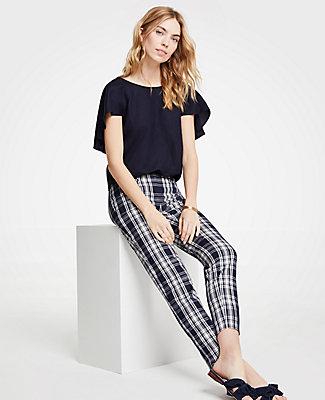Ann Taylor The Crop Pant In Plaid - Curvy Fit