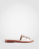 Ann Taylor Lyra Metallic Leather Slide Sandals