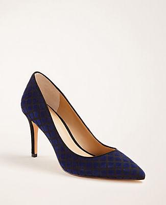 Ann Taylor Flynn Quilted Velvet Pumps