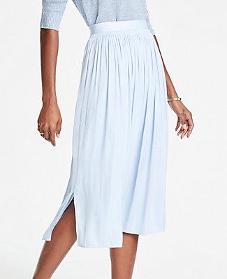 Ann Taylor Shirred Midi Skirt