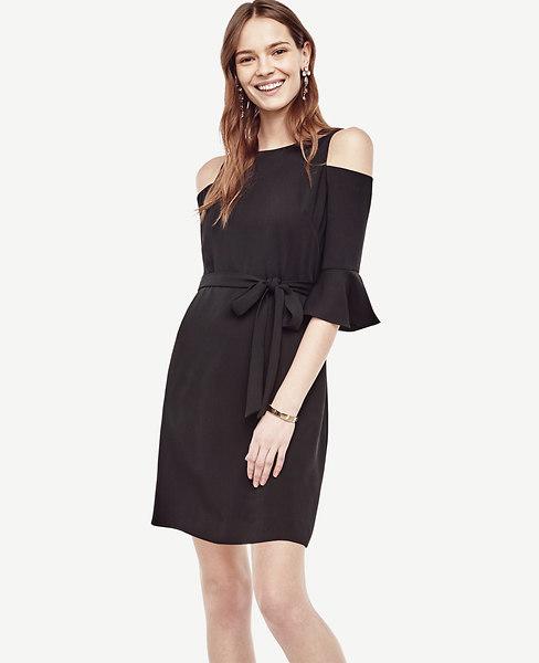 Ann Taylor Cold Shoulder Belted Shift