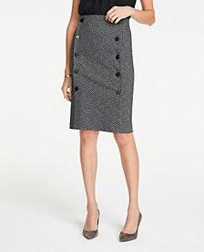 Ann Taylor Curvy Chevron Button Knit Pencil Skirt