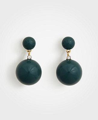 Ann Taylor Double Ball Drop Earrings
