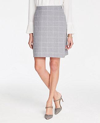 Ann Taylor Windowpane A-line Skirt