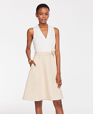 Ann Taylor Two Tone Flare Pocket Dress