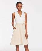Ann Taylor Two Tone Flare Pocket Dress