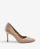 Ann Taylor Mila Scalloped Perforated Leather Pumps
