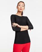 Ann Taylor Shimmer Puff Sleeve Top