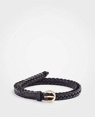Ann Taylor Braided Leather Skinny Belt