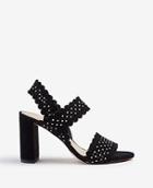 Ann Taylor Lorna Studded Perforated Suede Heeled Sandals