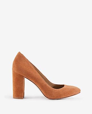 Ann Taylor Emeline Suede Block Heel Pumps