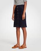 Ann Taylor Button Front Denim Skirt
