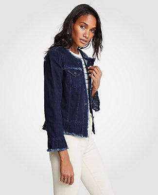 Ann Taylor Ruffle Denim Jacket