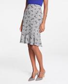 Ann Taylor Plaid Floral Flounce Pencil Skirt