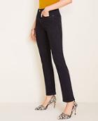 Ann Taylor Sculpting Pockets High Waist Straight Leg Jeans In Black Wash