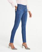 Ann Taylor Buttoned High Waist Performance Stretch Skinny Jeans