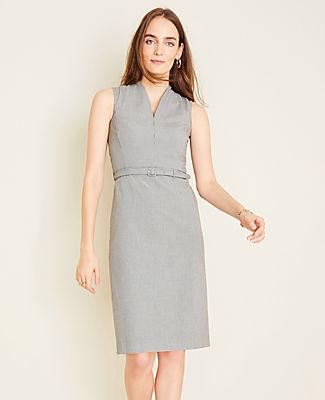 Ann Taylor The Split Neck Sheath Dress In Houndstooth