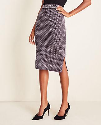 Ann Taylor Geo Sweater Pencil Skirt
